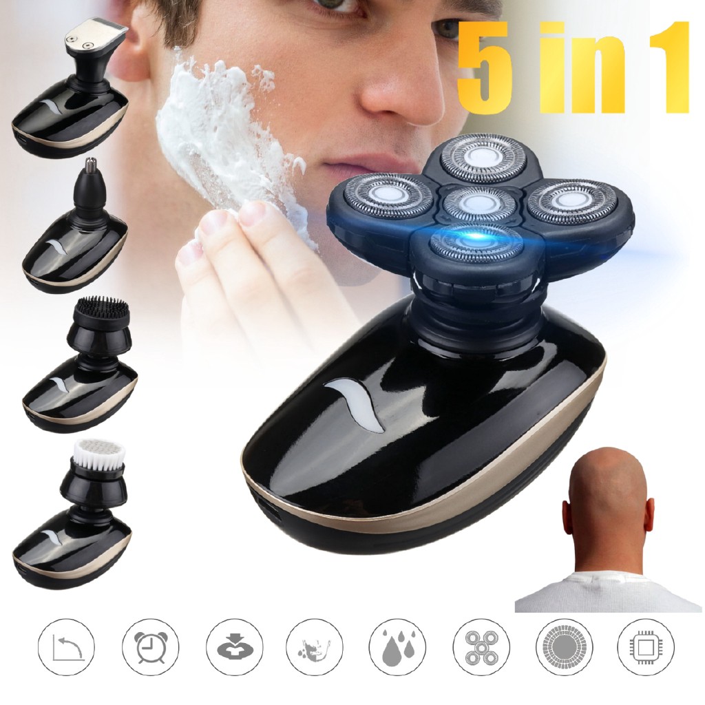 Máy cạo râu - Máy cạo râu điện 5 đầu có thể sạc lại 5 trong 1 4D Sử dụng máy cạo râu đa năng không thấm nước