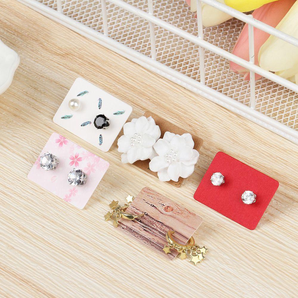 Set 100 Tấm Thẻ Giấy Kraft Trưng Bày Bông Tai Tiện Lợi
