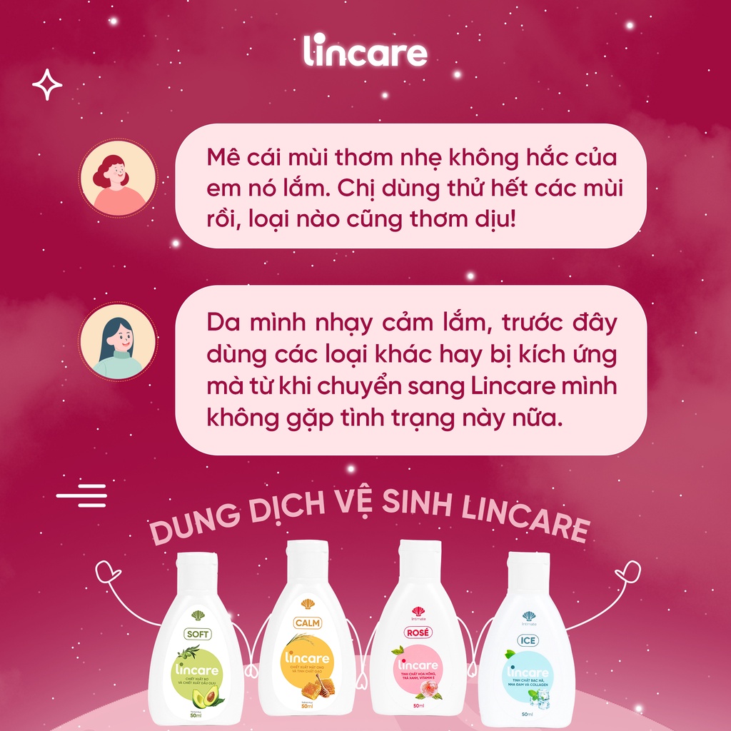 Dung dịch vệ sinh phụ nữ và cốc nguyệt san Lincare Rose Hoa hồng Pháp