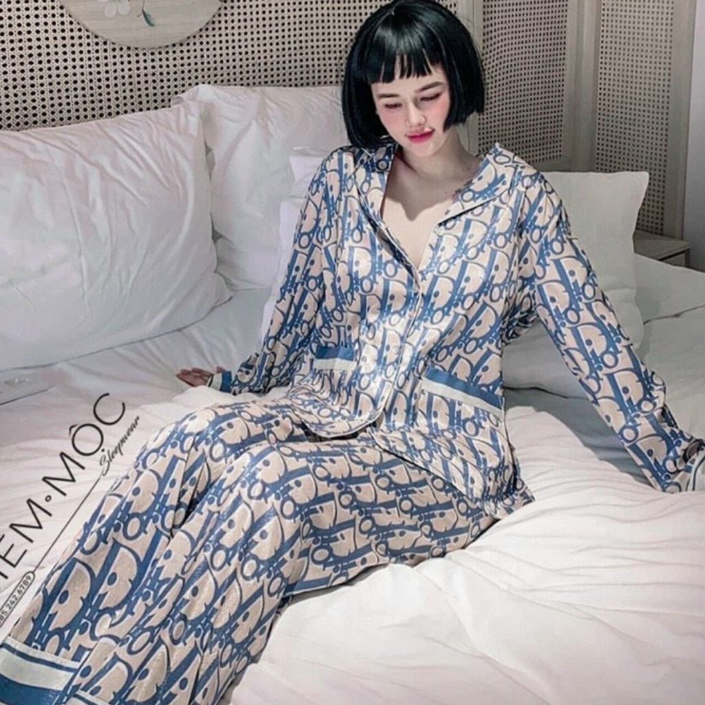 Đồ ngủ Pijama Lụa LATIN Thiết Kế MIKY Đồ ngủ Nữ Dễ Thương Cao Cấp mềm mịn < 62Kg