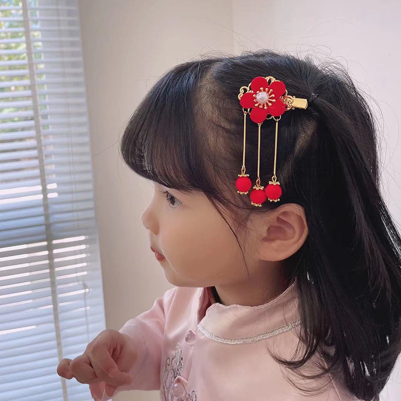 Kẹp tóc nơ phong cách công chúa thời trang năm mới cho bé gái