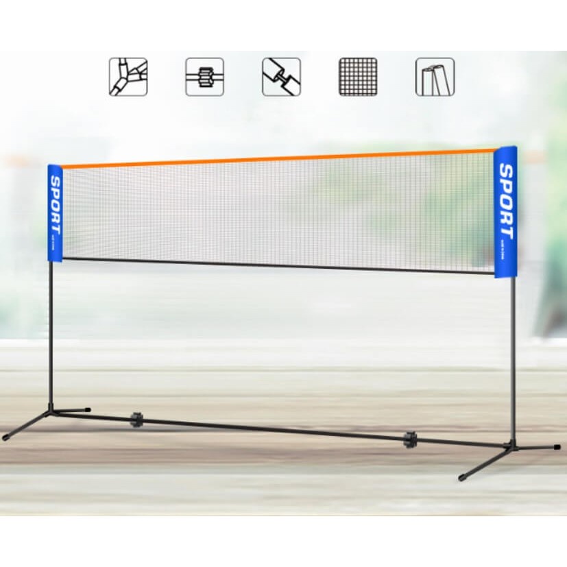 Bộ Lưới Chơi Cầu Lông / tennis / tennis / tennis Có Thể Điều Chỉnh Kèm Giá Đỡ Tiện Dụng