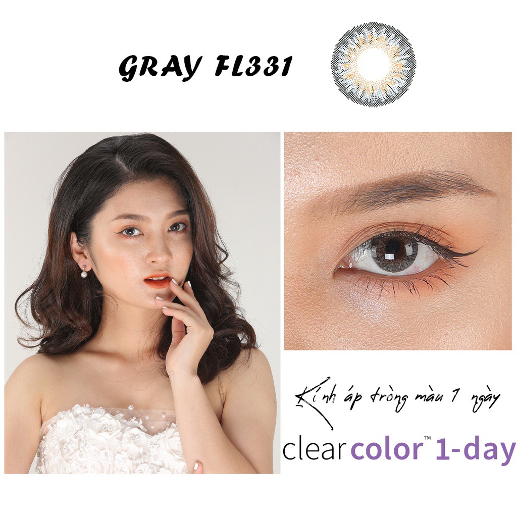 Kính áp tròng cận 1 ngày có màu Thiên Hà OPTICAL Clearlab Mỹ độ ẩm cao mỏng 3 màu thời trang Gray Green Brown