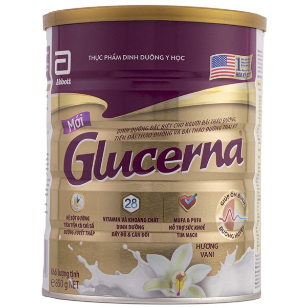 Sữa Bột Abbott Glucerna 850g Hương Vani