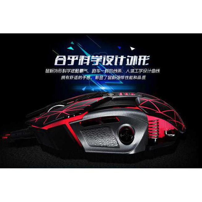 Chuột Gaming Rajfoo Màu Trắng Ánh Laser 3-2003