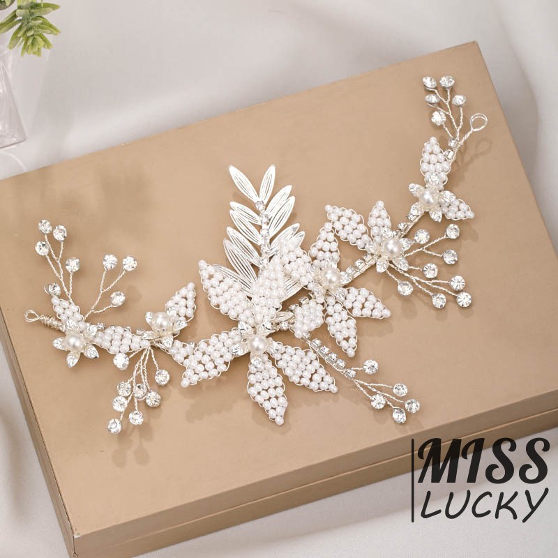 Trâm Cài Tóc Trang Trí Đính Đá Và Ngọc Trai Xinh Xắn Cho Nữ