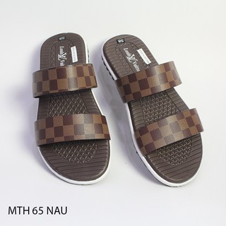 DÉP NAM QUAI DA HÀNG HIỆU MẪU MỚI MTH 65 NÂU