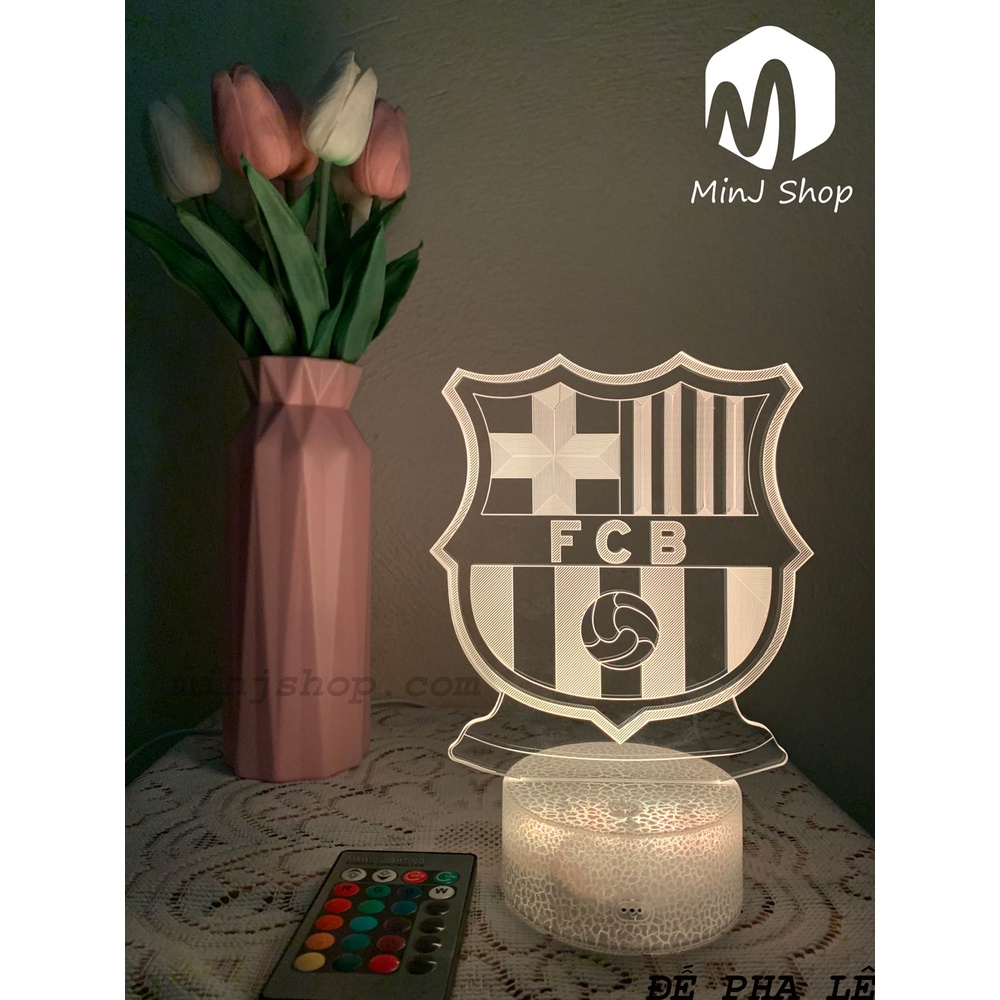Đèn Ngủ 3D Barcelona FC | 16 Màu + Remote | MinJ Shop | Đèn Ngủ 3D Led