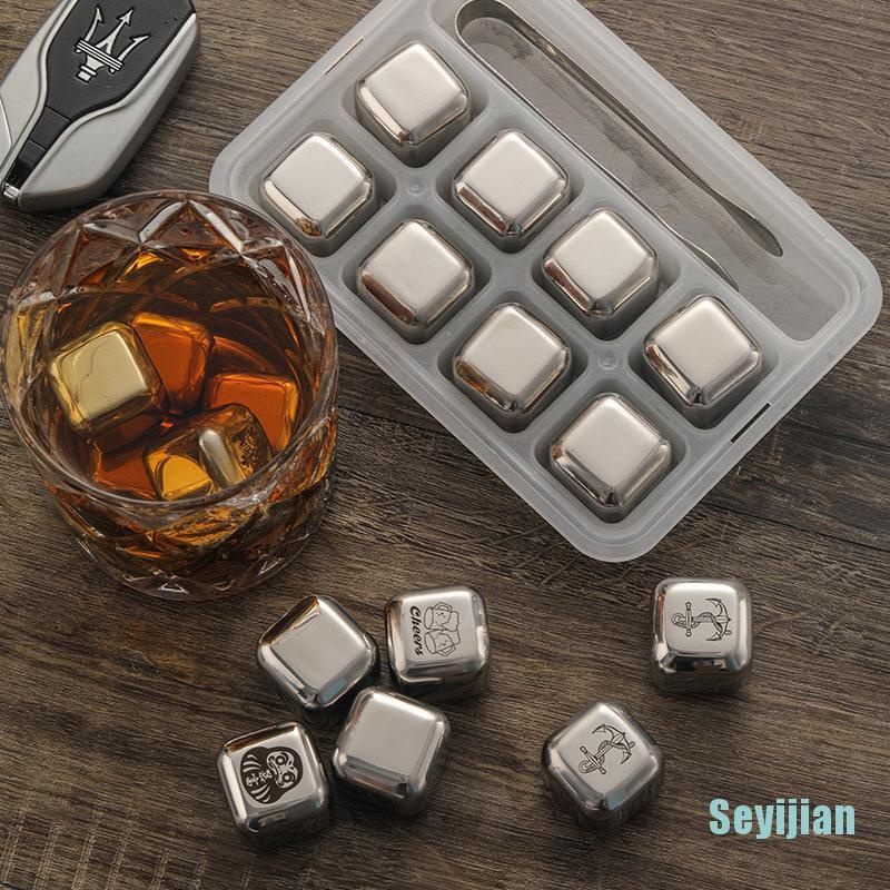Đá viên bằng thép không gỉ dùng uống rượu whiskey tiện lợi