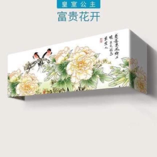 Bọc điều hoà vải lụa 3d cao cấp (giao màu ngẫu nhiên) (Hàng xịn)