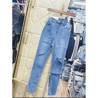 Quần jean lưng lưng cao body co giãn