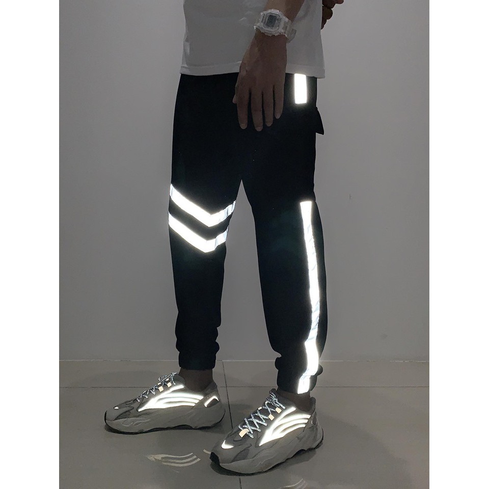 Quần jogger unisex nam nữ thể thao phản quang 2 sọc siêu co giãn tập gym | HD2000 | BigBuy360 - bigbuy360.vn