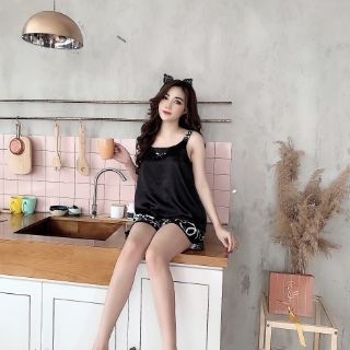Bộ ngủ hai dây lụa chất đẹp