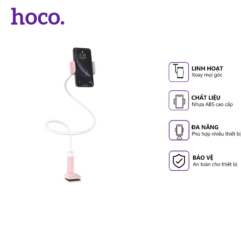 Giá đỡ điện thoại Hoco PH23 kẹp để bàn, sử dụng đa năng tiện dụng, tương thích các thiết bị dưới 4.5-6.5 inch | WebRaoVat - webraovat.net.vn