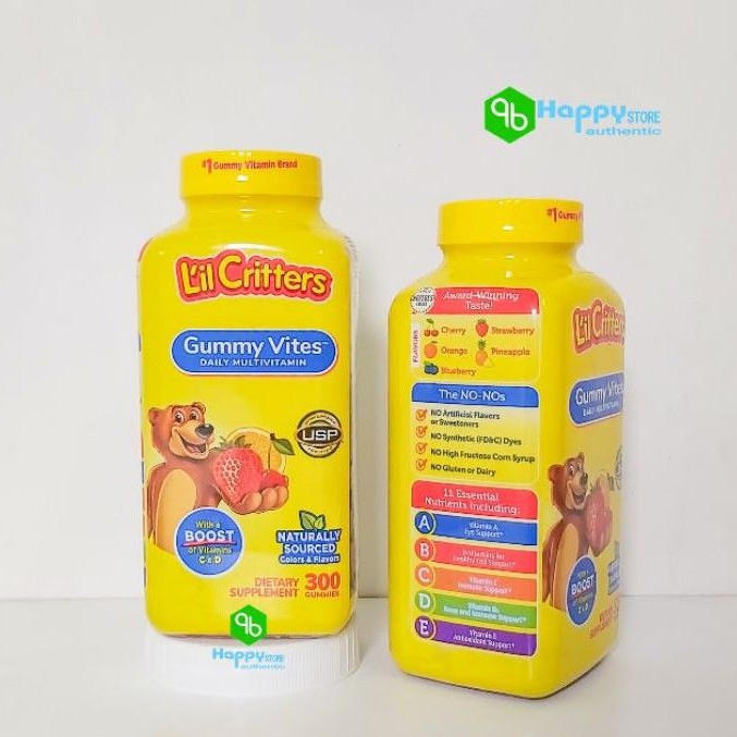 🍬💊 KẸO DẺO BỔ SUNG VITAMIN Gummy Vites L’il Critters, 300 viên, Mỹ 💊🍬