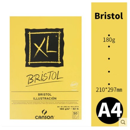 Giấy vẽ Canson XL Bristol Illustracion khổ A4 180g 50 tờ