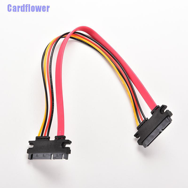 Cardflower  12 Inch Male to Female 7+15 Pin SATA Data HDD Power Combo Extend Extension Cable