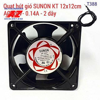 Quạt thông gió vỏ sắt cỡ 12cm x12 cm - AC 220V - 2 dây - 5 cánh