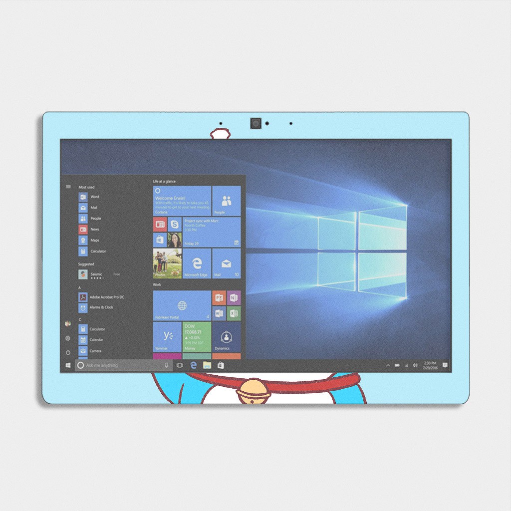 Bộ skin dán laptop mẫu Doraemon / Có mẫu decal dán cho tất cả các hãng máy tính