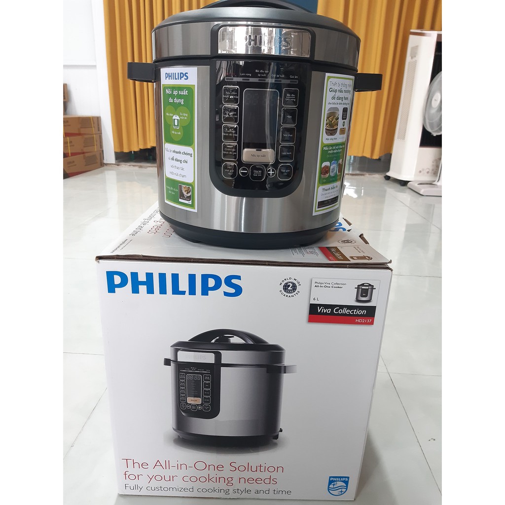 Nồi áp suất điện tử Philips HD2137 6 lít (có nấu chậm)