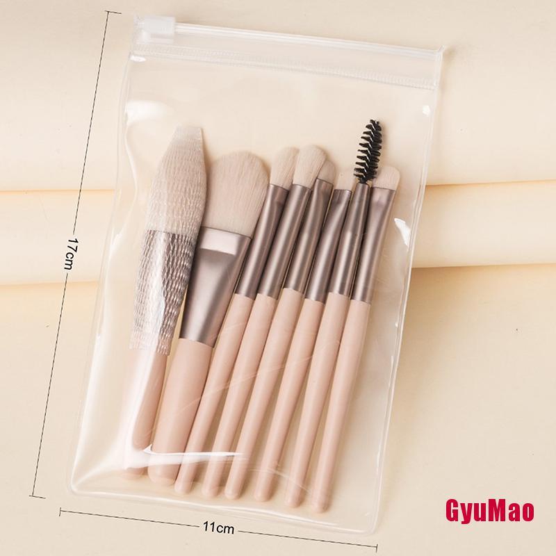 Set 8 Cọ Trang Điểm Mini Chuyên Nghiệp Với Tay Cầm Gỗ Mềm Mại Cho Người Mới Bắt Đầu