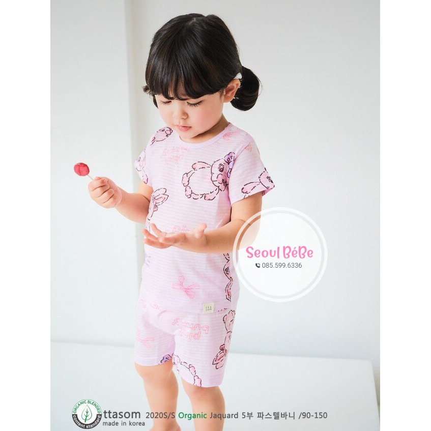 [SALE XẢ] Bộ cotton giấy bé gái Ttasom cộc/lửng nội địa Hàn