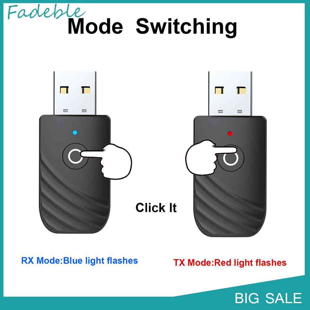 Thiết Bị Thu Phát Âm Thanh Bluetooth USB 5.0 3 Trong 1 Cho TV/PC/Tai Nghe Trên Xe Hơi