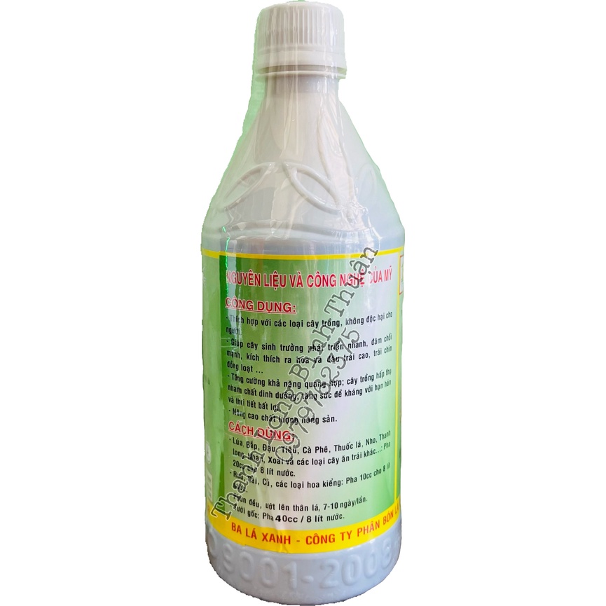 Phân Bón Grow - Ba Lá Xanh  bổ sung TE - Chai 500ml
