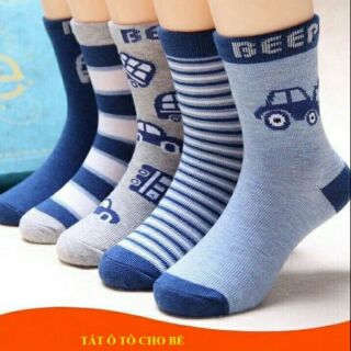 Set 10 đôi tất ô tô size cho bé từ 3-7 tuổi