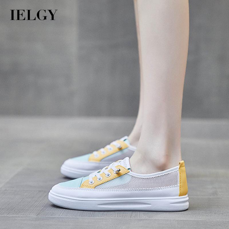 Giày thể thao IELGY phối lưới thoáng khí màu sắc thời trang phong cách Hàn Quốc cho nữ