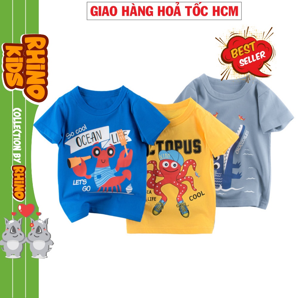 Áo thun bé trai kids in hình Ocean Life mẫu mới 2022 chất liệu cotton an toàn cho bé dễ thương tiêu chuẩn Mỹ, Châu Âu