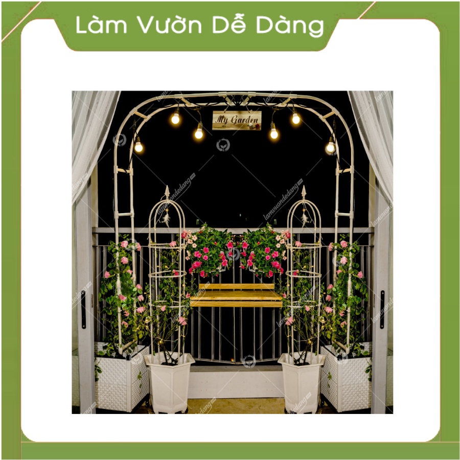 ✨ KHUNG CỔNG VÒM HOA HỒNG - MÀU ĐEN ✨ DÙNG ĐỂ ĐỠ CÂY CHO HOA HỒNG LEO, CÂY LEO THÀNH CỔNG VÒM