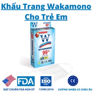 Khẩu Trang Y Tế Wakamono Cho Trẻ Em Chính Hãng 4 Lớp Kháng Khuẩn Chống Bụi Mịn Diệt Virus Corona 99% Cho Trẻ Em Hộp 10C