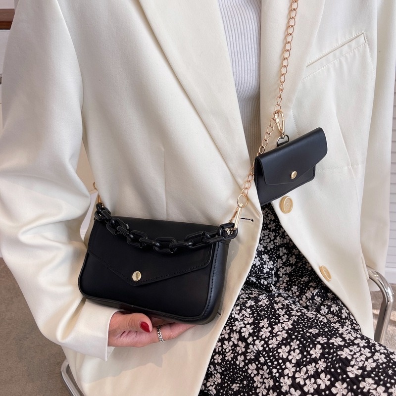 Túi Đeo Chéo Hình Vuông Nhỏ Màu Sắc Đơn Giản NB00320