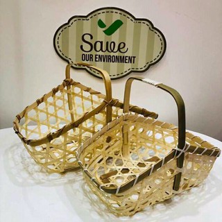 Giỏ tre hình lưỡi bò