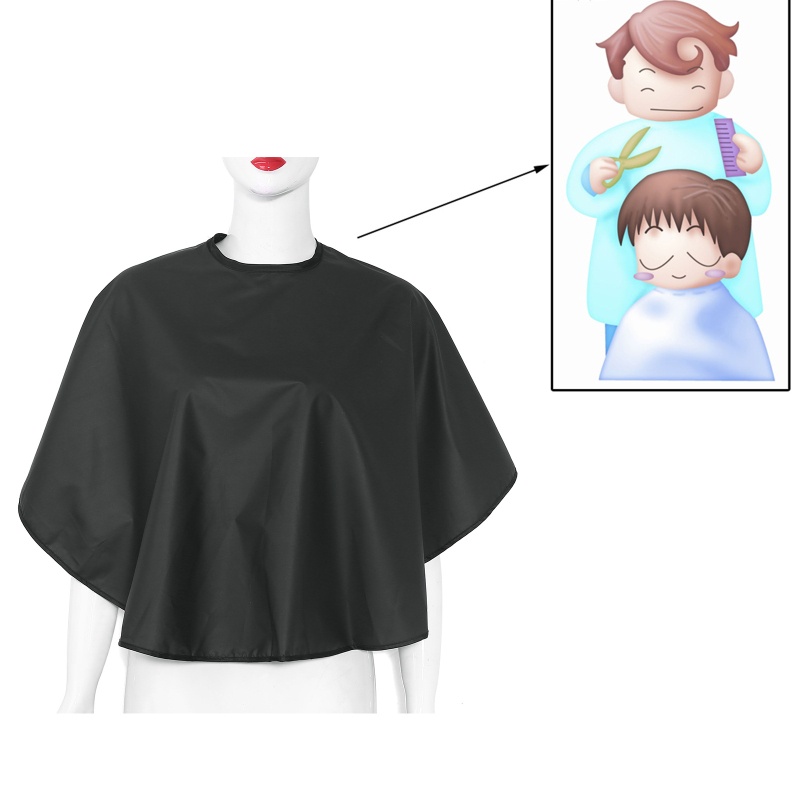 Áo Choàng Cắt Tóc Chống Thấm Nước Hình Vuông Ngắn Màu Đen Dành Cho Salon YOUYO