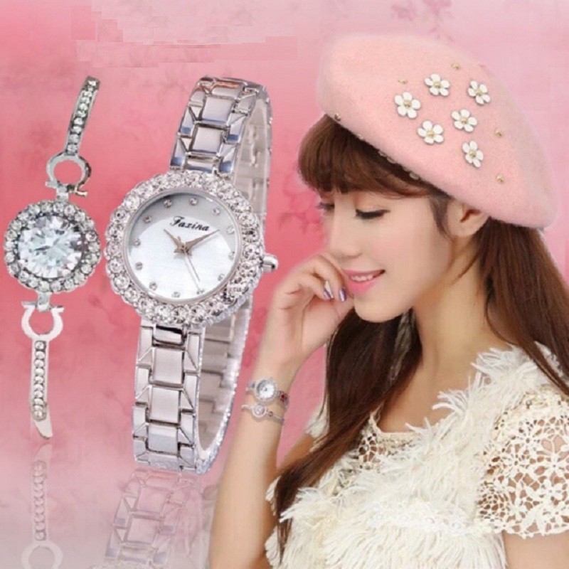 Đồng hồ thời trang nữ Faxina tặng kèm lắc tay xinh xắn Spk34 | BigBuy360 - bigbuy360.vn