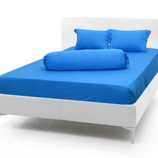 Bộ drap hq màu xanh dương 2 vỏ gối đầu 40x60 1 vỏ gối ôm 35x100