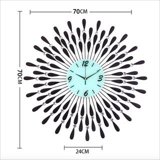 Đồng hồ treo tường hoa pha lê, giọt sương, Quà Tặng tân GIa, khách Sạn, trang trí Phòng khách, đẹp, độc, sang trọng.
