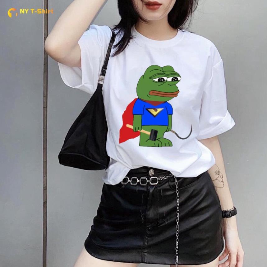 Áo Thun In Meme Ếch Xanh Pepe ❃ ❃Vải Cotton Tay Ngắn Phù Hợp Cho Cả Nam Nữ Mã 10 Form Áo Basic