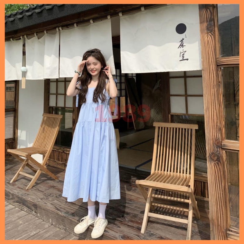 Váy babydoll 2 dây buộc nơ vai, Đầm 2 dây babydoll buộc nơ vai MÂY_1989