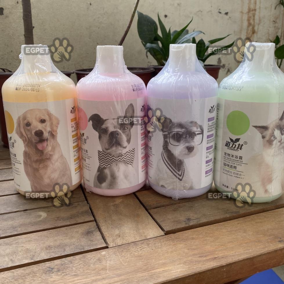 Sữa tắm cho chó mèo DORRIKEY tinh chất dừa ngừa khuẩn bọ chét - loai 510ml