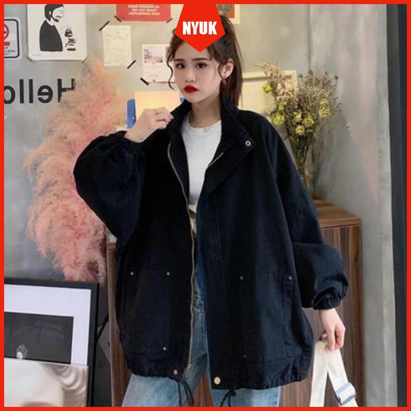 Áo Khoác Dài Tay Form Rộng Phong Cách Hàn Quốc Trẻ Trung Dành Cho Nữ