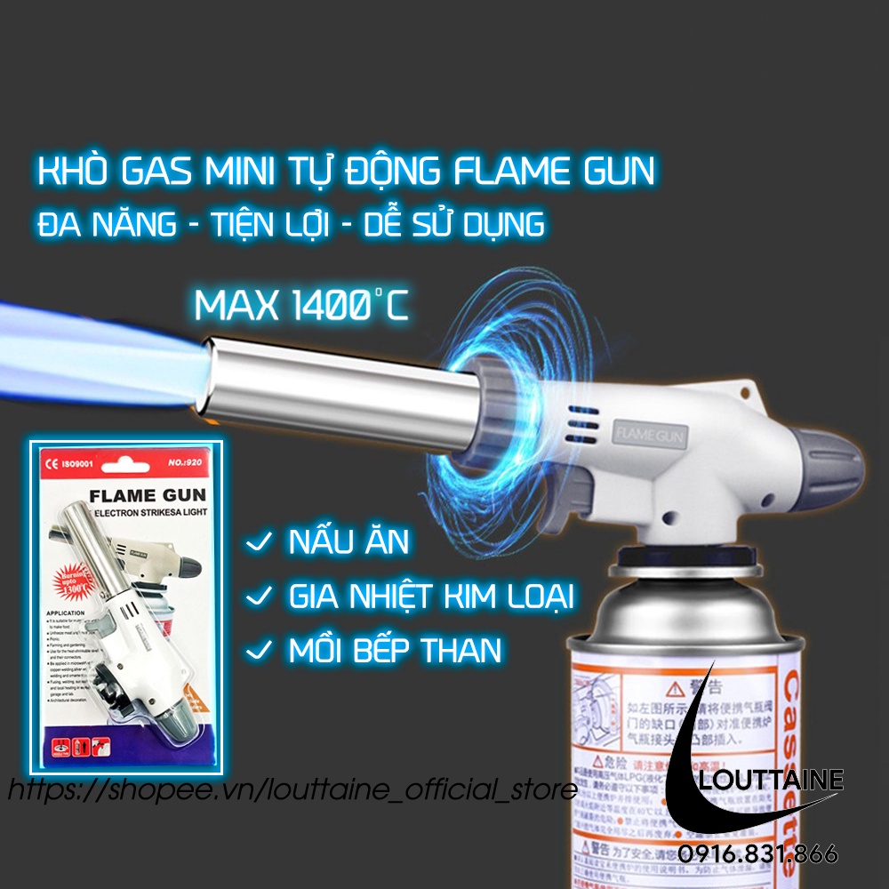 Khò gas mini đánh lửa tự động Flame Gun, đèn khò gas dụng cụ nhà bếp tiện lợi mồi bếp nướng đồ tiện lợi
