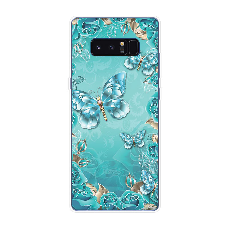 Samsung Galaxy S7 Edge S8 S8+ Plus Soft TPU Silicone Phone Case Cover Poetic Butterfly