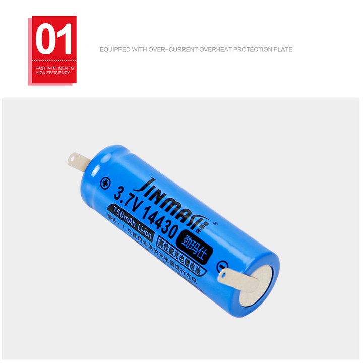 Pin Li-ion 14430 và 14500 3.7V, 750mAh dùng cho máy cạo râu Philips - Hàng Chính Hãng