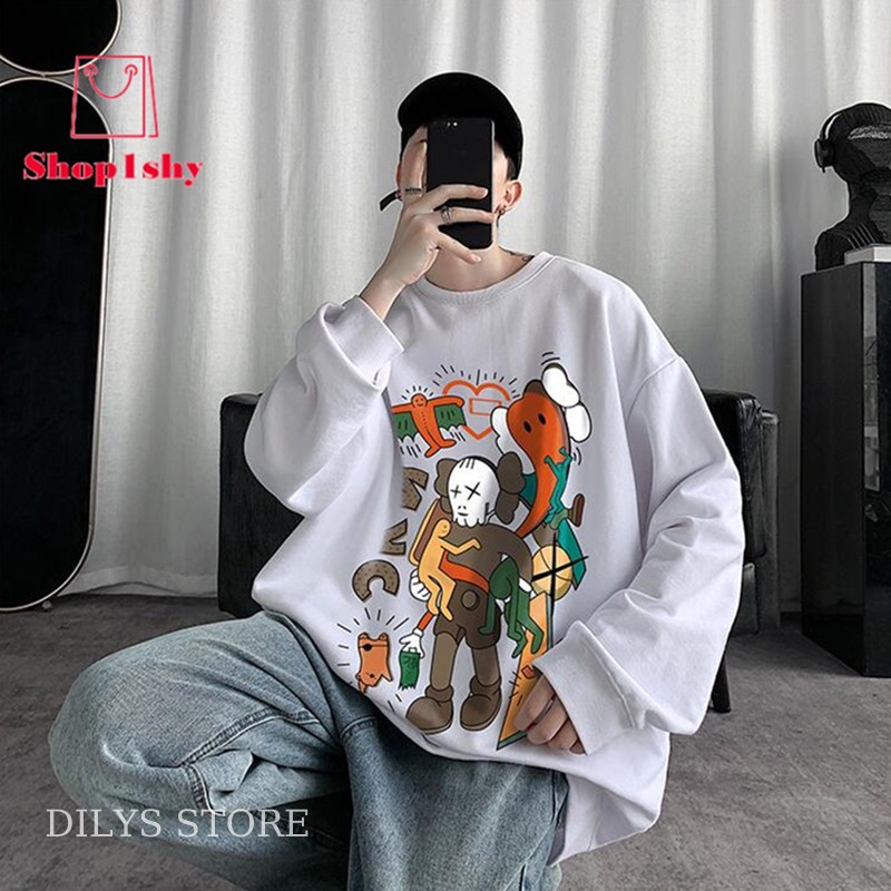 [XẢ KHO GIÁ RẺ BAO CHẤT] Áo Sweater Unisex Nam Nữ Form Rộng Dễ Phối Đồ In Hình Phong Cách, Áo 2 Màu Cá Tính | BigBuy360 - bigbuy360.vn