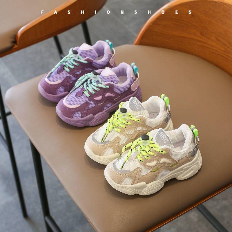 [Phong Cách Mới Về] Giày Thể Thao Phối Lưới Thoáng Khí Thoải Mái Phong Cách Hàn Quốc Cho Bé Gái