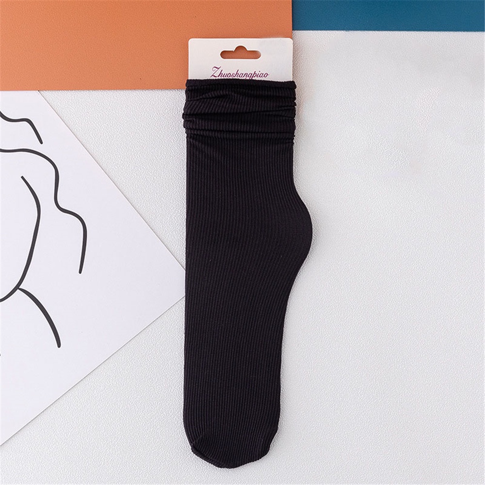 Vớ Nhung Mềm Mỏng Thoáng Khí Màu Trắng Đen Phong Cách Harajuku Mùa Hè Cho Nữ