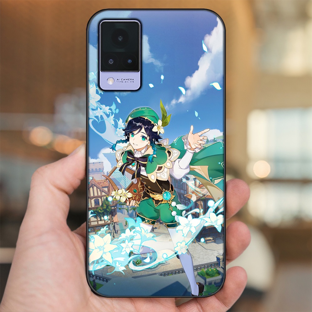 Ốp lưng Vivo V21 viền đen in hình Venti Genshin Impact
